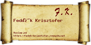 Fedák Krisztofer névjegykártya