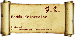 Fedák Krisztofer névjegykártya
