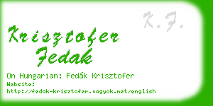 krisztofer fedak business card