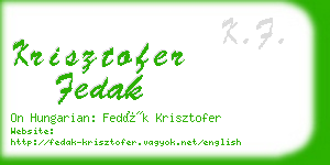 krisztofer fedak business card
